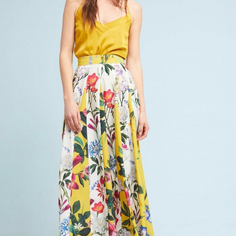 Anthropologie Floral Maxi Skirt
